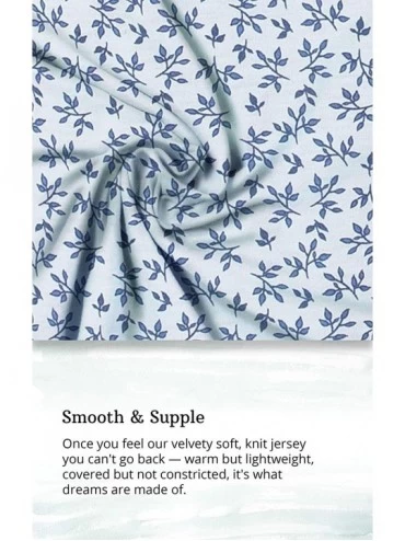 Sets Knit Womens Pajamas - PJs for Women Set - Button Front - Blue Floral - C218SMTMNL6 $22.30