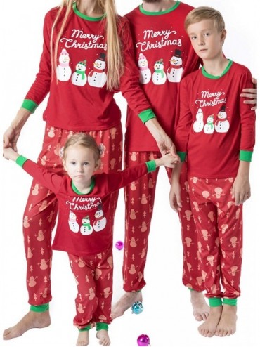 Sleep Sets Christmas Family Matching Pajamas Set Print Parent-Child Loungewear Xmas Gift - Red - C718AW8K2GQ $38.54