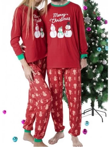 Sleep Sets Christmas Family Matching Pajamas Set Print Parent-Child Loungewear Xmas Gift - Red - C718AW8K2GQ $15.02