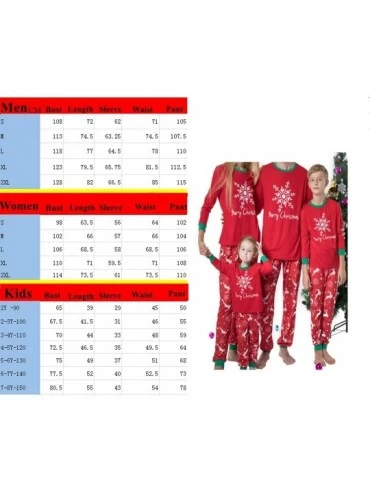 Sleep Sets Christmas Family Matching Pajamas Set Print Parent-Child Loungewear Xmas Gift - Red - C718AW8K2GQ $15.02