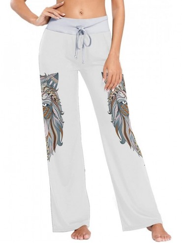 Bottoms Women's Loose Casual Comfy Pajama Pants Drawstring Palazzo Wide Leg Lounge Pants - Color20 - C91999GRKZH $54.11