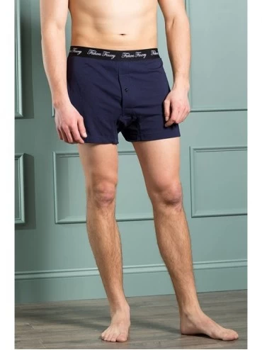 Boxers Mens Relaxed Stretch Knit Boxers Modal Cotton Microfiber Blend - Multi Color - CY12MY5OH83 $22.60