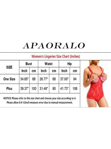 Baby Dolls & Chemises Women's Chemises Sexy Lace Lingerie Mini Babydoll Mesh Nightie - 4002-red - C6197RGKIDN $19.81