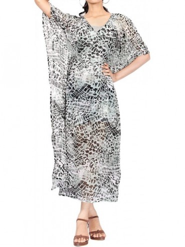 Nightgowns & Sleepshirts Women's Maxi Caftan Cover Ups Beach Dress Sleepwear US 8-14 Green_G676 - CQ11FII6NXT $49.04