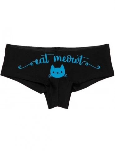 Panties Eat Meowt Pussy Cat Kitty Kitten Oral Sex Lick me pet Panties - Sky Blue - CC18LRNCTMX $28.11