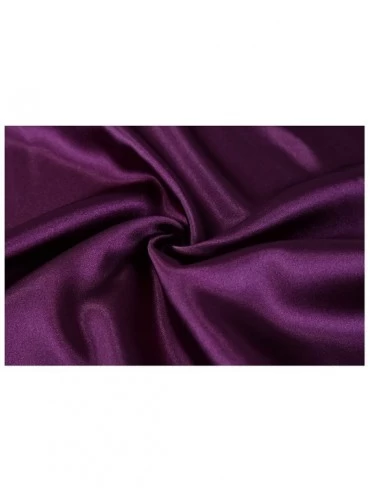 Nightgowns & Sleepshirts Women Sexy Satin Lace Trim Sleepwear Nightgown Pajama Slip Dress - Purple-lace - C31865626ZE $17.08