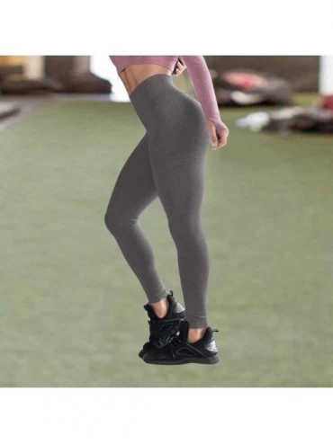 Bras Women's Yoga Pants - Ladies Hip Seamless Jacquard Point High Waist Speed Dry Pants Fitness Leggings - Dark Gray - CR192G...