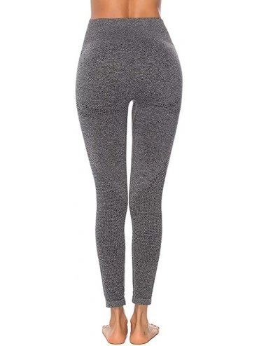 Bras Women's Yoga Pants - Ladies Hip Seamless Jacquard Point High Waist Speed Dry Pants Fitness Leggings - Dark Gray - CR192G...