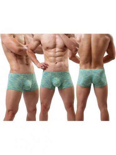 Briefs Men's Underwear Boxer Briefs Breathable Bulge Pouch Underpants Low Rise Elastic - B4gray-yellow-green - C918E88Z6K7 $1...
