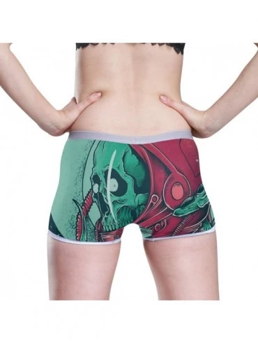 Panties Women's Seamless Boyshort Panties Tie Dye Print Underwear Stretch Boxer Briefs - Octopus Entanglement Astronaut - C61...