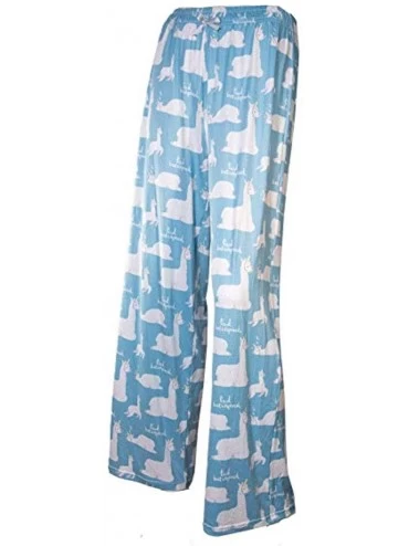 Bottoms Pajama Rama Womens Soft Stretchy Animal Print PJ Pants - Sleepy Llama - C6196KQ9E62 $44.76