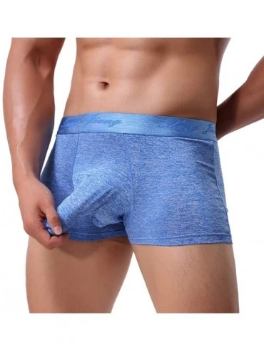 G-Strings & Thongs Elephant Bulge Underwear- Male Pouch T Lingerie Underpants - Blue-1 - CZ18M9X73TW $16.26