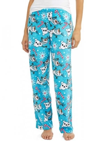 Bottoms Women's Disney Frozen Olaf Plush Fleece Sleep Pants (XL 16/18) Blue - C118LUGIUWS $72.82