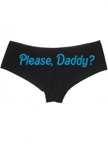 Panties Please Daddy Yes Daddy DDLG Black Boyshort Panties BDSM Sub - Sky Blue - CU18NUUKKDX $14.93