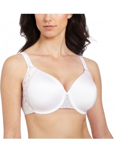Bras Women's One Smooth U Underwire Bra with Lace Side Support - White/Soft Taupe - C411QMLM7VN $84.40