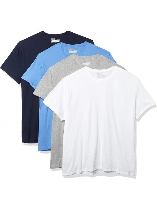 Undershirts Men's Plus Crew-Extended Size - Cruise Navy/Harbor Island Blue/Andover Heather/White - CY18XRC73K7 $25.66