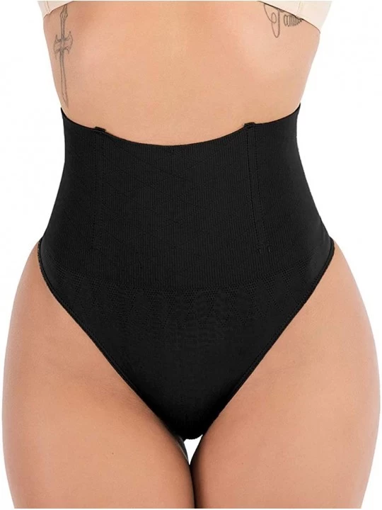 Panties Women Seamless Butt Lifter Body Shaper Tummy Control Panties Boyshorts - Black (Thong Panty) - CK187DE83DG $10.56
