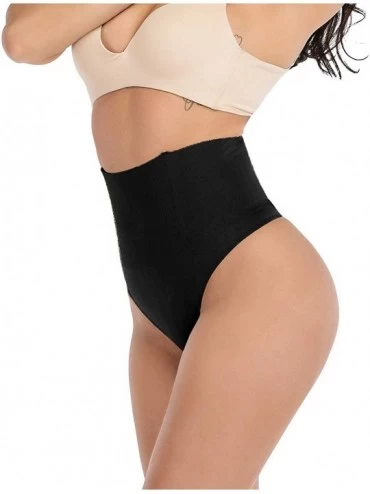 Panties Women Seamless Butt Lifter Body Shaper Tummy Control Panties Boyshorts - Black (Thong Panty) - CK187DE83DG $10.56
