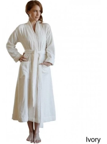 Robes Pleated Bathrobe- Small/Medium- Ivory - Ivory - C211FEFYGXZ $51.29