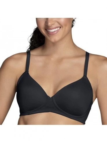 Bras Women's Beauty Back Smoothing Wirefree Bra - Full Coverage With Side Smoothing - Black - CS1923O486L $39.73