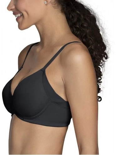 Bras Women's Beauty Back Smoothing Wirefree Bra - Full Coverage With Side Smoothing - Black - CS1923O486L $16.20
