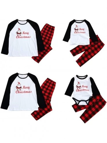 Sets Family Matching 2 PCS Santa Claus Print Christmas Pajamas Sets Merry Christmas Classic Plaid Xmas Pajama Set Toddlers' -...