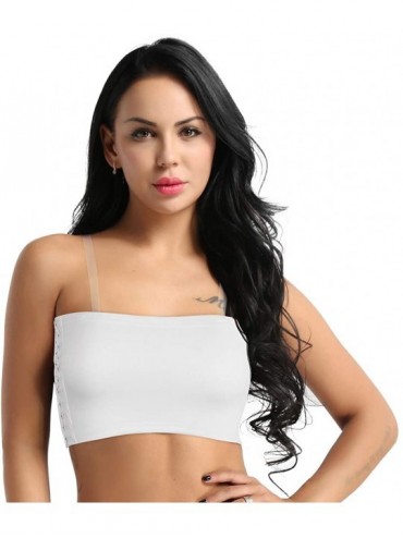 Bustiers & Corsets Women Strapless Short Chest Binder Top for Tomboy Lesbian Tank Tops Vest - White - CL18Q2033I7 $22.38