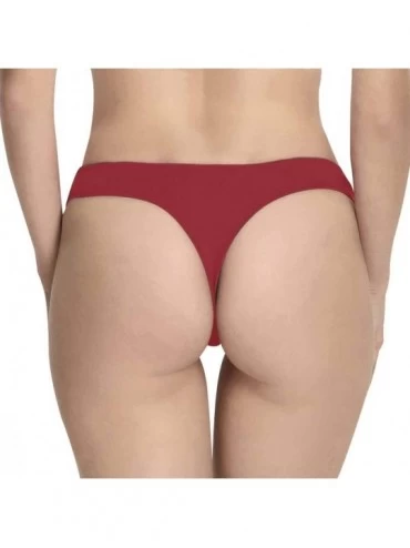 Panties Custom Women's Comfort Underwear Thong Panty with Photo Face This Cat Belongs to Red - Multi 5 - CX198DUDG02 $30.29