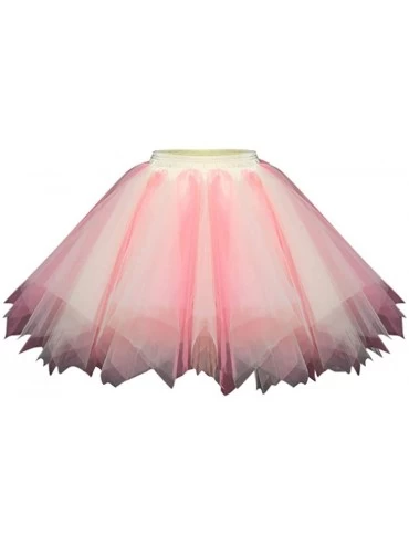 Slips Petticoat Princess Puffy Skirt Women's 1950s Vintage Tutu Elastic Ballet Bubble Skirt Photography - Pink - CW194X0HG3Y ...