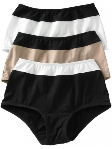Panties Women's Plus Size 3-Pack Color Block Full-Cut Brief Underwear - Basic Assorted (0601) - CW11LA269PD $20.40
