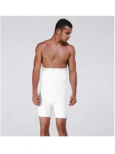 Shapewear Men's High Waist Slimming Body Shaper Tummy Control Shapewear Waist Abdomen Trimming Boxer Brief - White - C018DG8R...