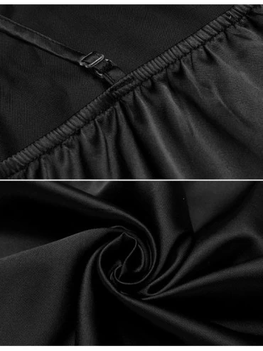 Sets Women Satin Pajamas Lace Cami Shorts Set Sexy Lingerie Sleepwear - Black - C8189SLQ5ZA $13.71