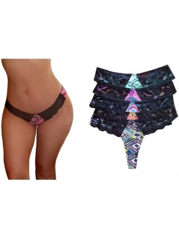 Panties Sexy Printed lace Trim Cotton Hipsters boy Shorts Pack of 6 Different Zebra Colors - Seamless Thong - C618HYSAM9C $13.69
