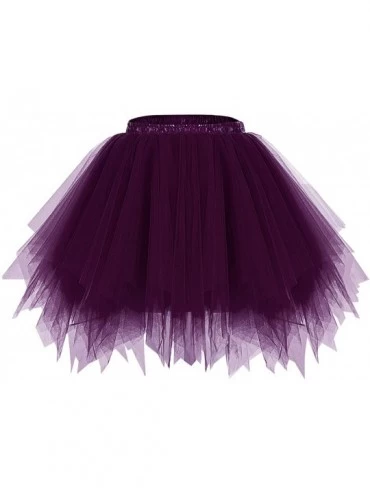 Baby Dolls & Chemises Women's Halloween Tutu Skirt 50s Vintage Ballet Bubble Dance Skirts for Cosplay Party - Grape - CZ18GQQ...