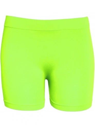 Panties Women's Workout Seamless Biker Bermuda Boy Shorts - Neon Yellow - C118HWR5HRN $8.90