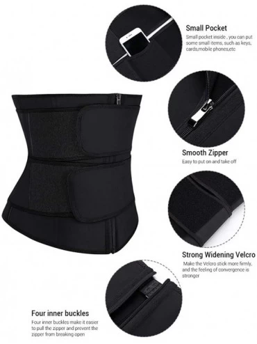 Shapewear Women's High Compression Zipper Velcro Slimming Weight Loss Body Shaper Waist Trainer Cincher - Black-latex-zipper-...