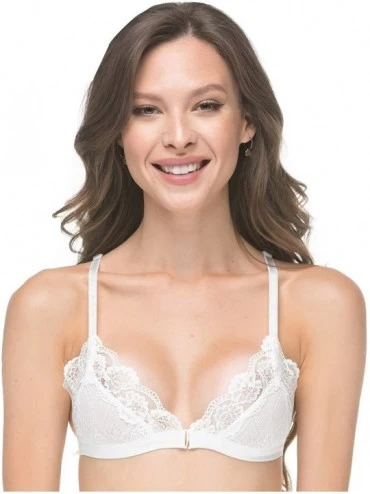 Bras Bralette Triangle and Lace Back (for A-C Cups) Festival Bra - Lace Back White - CX183CRYQ82 $11.75