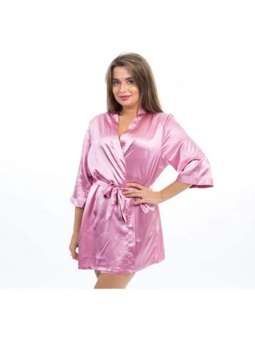 Robes Satin Robe for Bride Bridesmaid Party with Rose-Gold Glitter - Pink-matron_of_honor - C1190T2KL3S $25.22