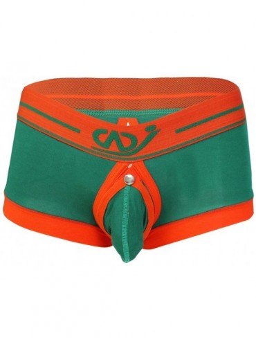 Boxer Briefs Mens Buckled Pouch Boxer Briefs Underwear Trunks Underpants Shorts - Green - C818CQZUT7Z $34.07