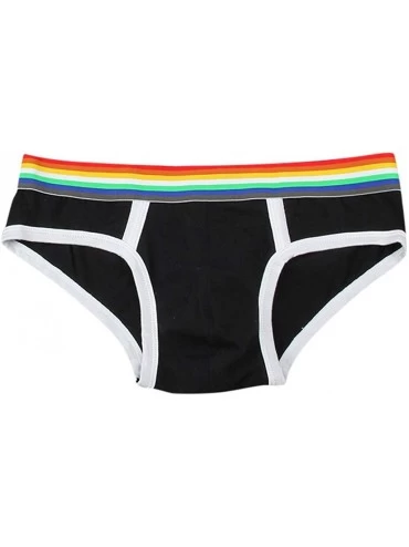 Boxers Briefs for Mens Fashion Colourful 95% Cotton Underpants Classic Hot Underwear - Black - C118X788S83 $21.28