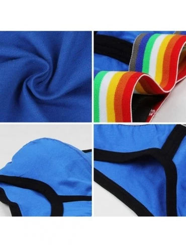 Boxers Briefs for Mens Fashion Colourful 95% Cotton Underpants Classic Hot Underwear - Black - C118X788S83 $11.33