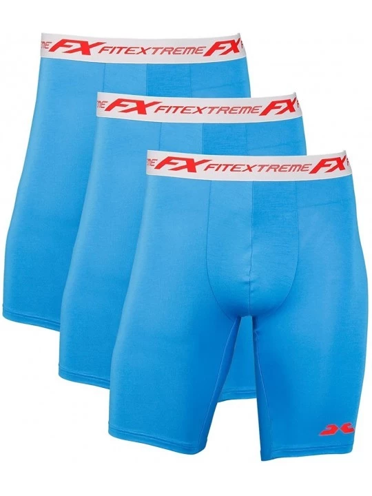 Boxer Briefs Mens 3 Pack Micro Modal Sports Stretch Performance Boxer Briefs - Set E (Blue X 3) - C011ACTI5X9 $23.04
