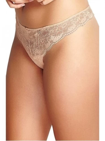 Panties Women's Plus Size Clara Lace Thong - Nude - CC18QUWLIM7 $19.65