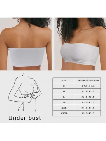 Camisoles & Tanks Women's Seamless Padded Bandeau- Basic Layering Strapless Tube Top Bra Stretch Bralette 1-4 Packs - 1pc Lac...