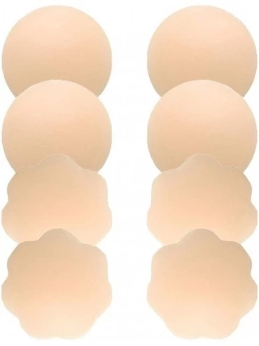 Accessories 4 Pairs Womens Reusable Adhesive Nipple Covers Invisible Round Silicone Cover (4 Assorted) - C818DUCHD0D $26.57