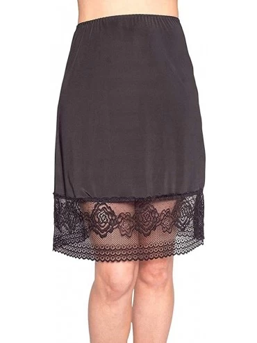 Slips Summer Women Solid Color Lace Underskirt Petticoat High Waist Knee Length Pencil Skirt - Beige - CM18W2UT82T $10.39