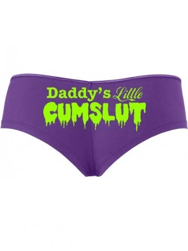 Panties Daddys Little Lil cumslut Cum Slut DDLG BDSM Owned Boyshort - Lime Green - C418SOG9GDZ $15.44