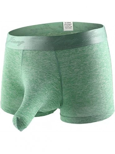 Boxer Briefs Men's Sexy Separate Pouch Boxer Brief Underwear Sleeve Prevent Friction - Green - CK18K7U92MC $21.56