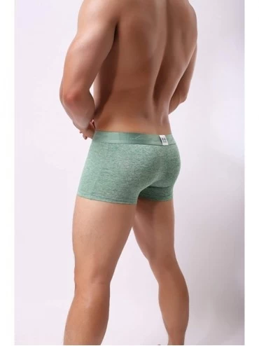 Boxer Briefs Men's Sexy Separate Pouch Boxer Brief Underwear Sleeve Prevent Friction - Green - CK18K7U92MC $13.88