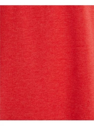 Sleep Tops Men's Short Sleeve Crew Neck Soft Knit Sleep Lounge Tee - Maritime Red - CM18IOXOXGS $29.48